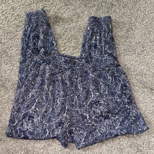 H&M Blue and White Paisley Print Joggers